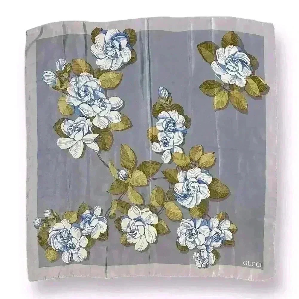 GUCCI Silk Floral Panshie Square Scarf Multicolor | 90 cm